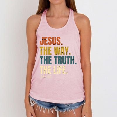 Jesus The Way The Truth The Life Bible Verse Worship Cute Gift Women's Knotted Racerback Tank