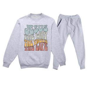 Jesus The Way Gospel Of John 14 6 Faith Premium Crewneck Sweatsuit Set