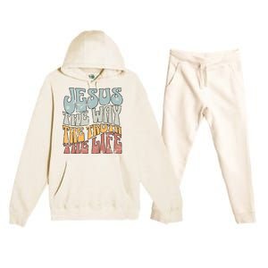 Jesus The Way Gospel Of John 14 6 Faith Premium Hooded Sweatsuit Set