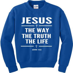 Jesus The Way The Truth The Life John 14:6 Bible Verse Gift Kids Sweatshirt