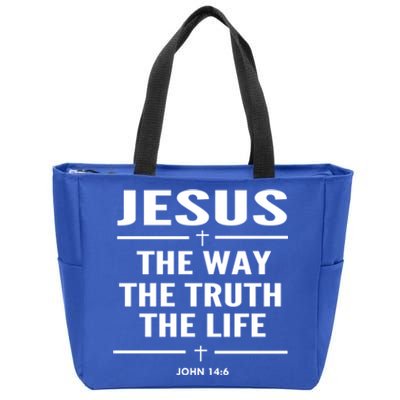 Jesus The Way The Truth The Life John 14:6 Bible Verse Gift Zip Tote Bag