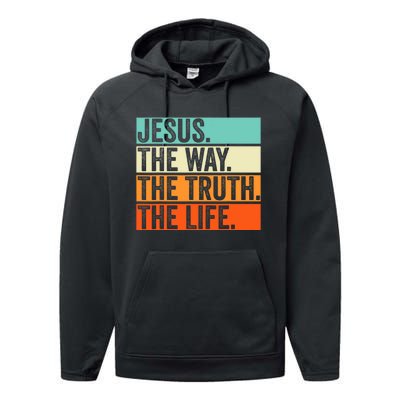 Jesus The Way Truth Life Bible Verse Christian Worship Performance Fleece Hoodie