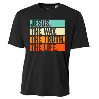 Jesus The Way Truth Life Bible Verse Christian Worship Cooling Performance Crew T-Shirt