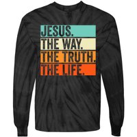 Jesus The Way Truth Life Bible Verse Christian Worship Tie-Dye Long Sleeve Shirt