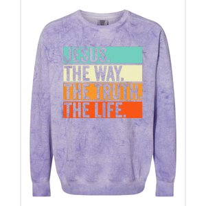 Jesus The Way Truth Life Bible Verse Christian Worship Colorblast Crewneck Sweatshirt