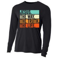 Jesus The Way Truth Life Bible Verse Christian Worship Cooling Performance Long Sleeve Crew