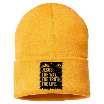 Jesus The Way Truth Life Bible Verse Christian Worship Sustainable Knit Beanie