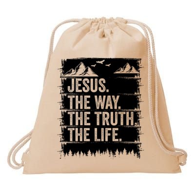 Jesus The Way Truth Life Bible Verse Christian Worship Drawstring Bag