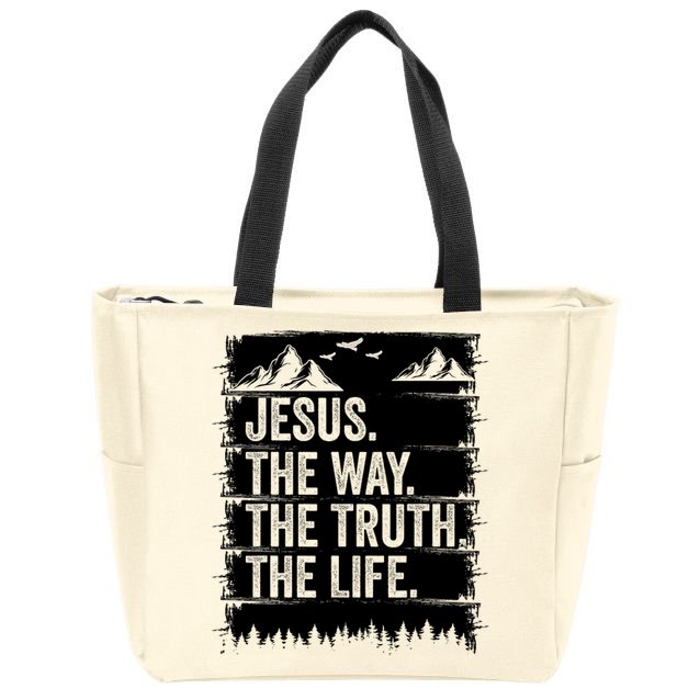 Jesus The Way Truth Life Bible Verse Christian Worship Zip Tote Bag