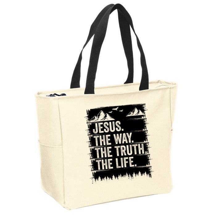 Jesus The Way Truth Life Bible Verse Christian Worship Zip Tote Bag