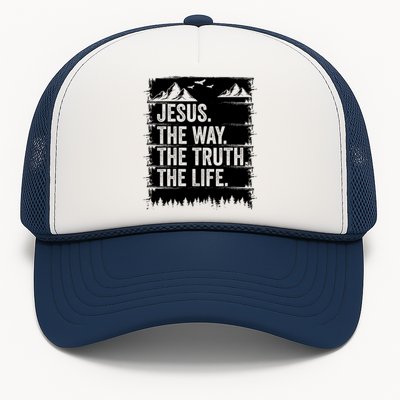 Jesus The Way Truth Life Bible Verse Christian Worship Trucker Hat