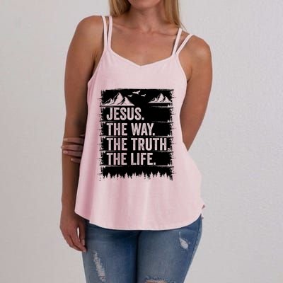 Jesus The Way Truth Life Bible Verse Christian Worship Women's Strappy Tank