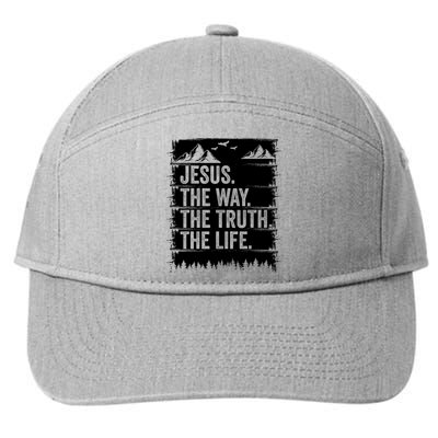 Jesus The Way Truth Life Bible Verse Christian Worship 7-Panel Snapback Hat