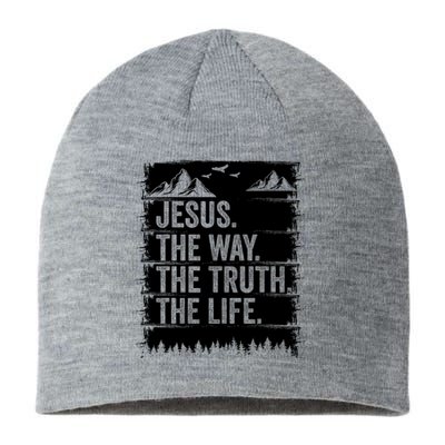 Jesus The Way Truth Life Bible Verse Christian Worship Sustainable Beanie