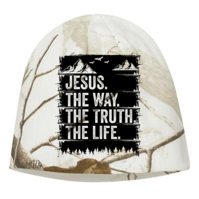 Jesus The Way Truth Life Bible Verse Christian Worship Kati - Camo Knit Beanie