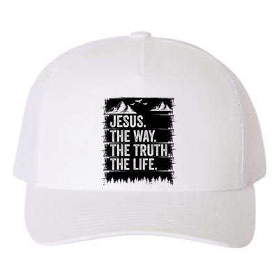 Jesus The Way Truth Life Bible Verse Christian Worship Yupoong Adult 5-Panel Trucker Hat