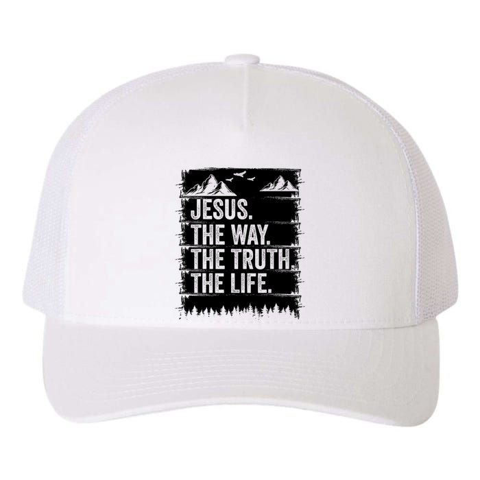 Jesus The Way Truth Life Bible Verse Christian Worship Yupoong Adult 5-Panel Trucker Hat