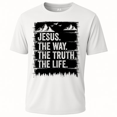 Jesus The Way Truth Life Bible Verse Christian Worship Cooling Performance Crew T-Shirt