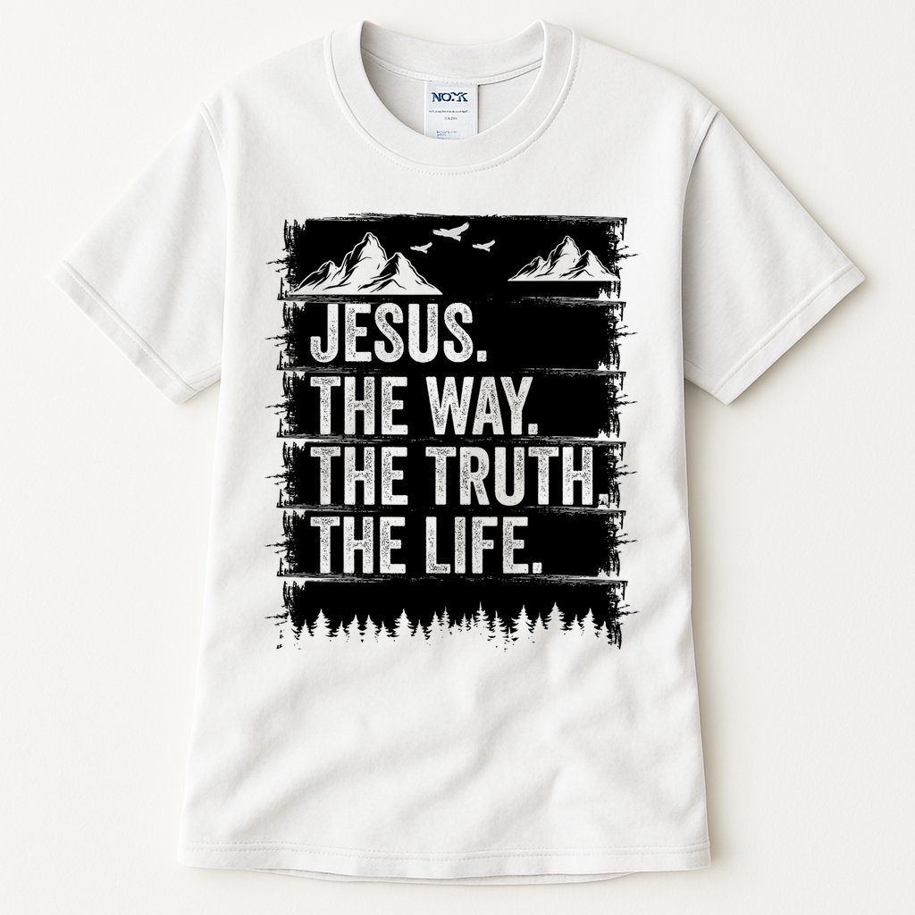 Jesus The Way Truth Life Bible Verse Christian Worship Tall T-Shirt