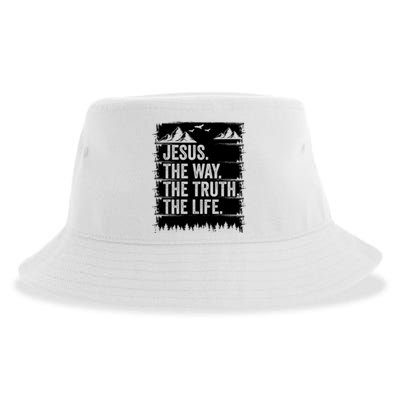 Jesus The Way Truth Life Bible Verse Christian Worship Sustainable Bucket Hat