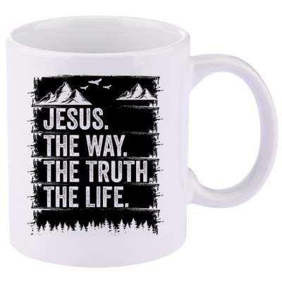 Jesus The Way Truth Life Bible Verse Christian Worship 11oz C Handle Ceramic Mug