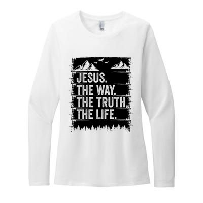 Jesus The Way Truth Life Bible Verse Christian Worship Womens CVC Long Sleeve Shirt