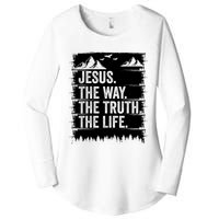 Jesus The Way Truth Life Bible Verse Christian Worship Women's Perfect Tri Tunic Long Sleeve Shirt