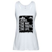 Jesus The Way Truth Life Bible Verse Christian Worship Ladies Essential Flowy Tank