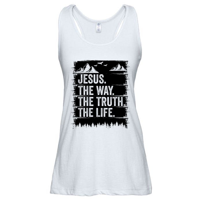 Jesus The Way Truth Life Bible Verse Christian Worship Ladies Essential Flowy Tank