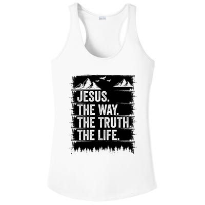 Jesus The Way Truth Life Bible Verse Christian Worship Ladies PosiCharge Competitor Racerback Tank