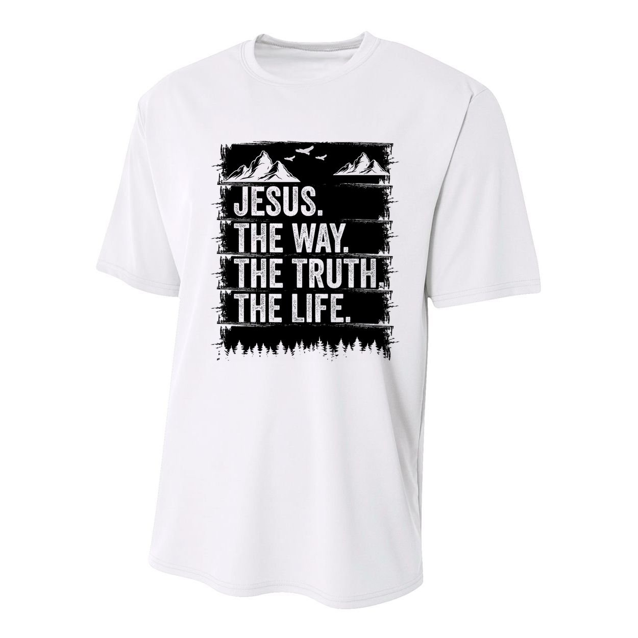 Jesus The Way Truth Life Bible Verse Christian Worship Youth Performance Sprint T-Shirt