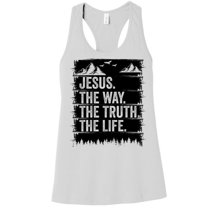 Jesus The Way Truth Life Bible Verse Christian Worship Women's Racerback Tank