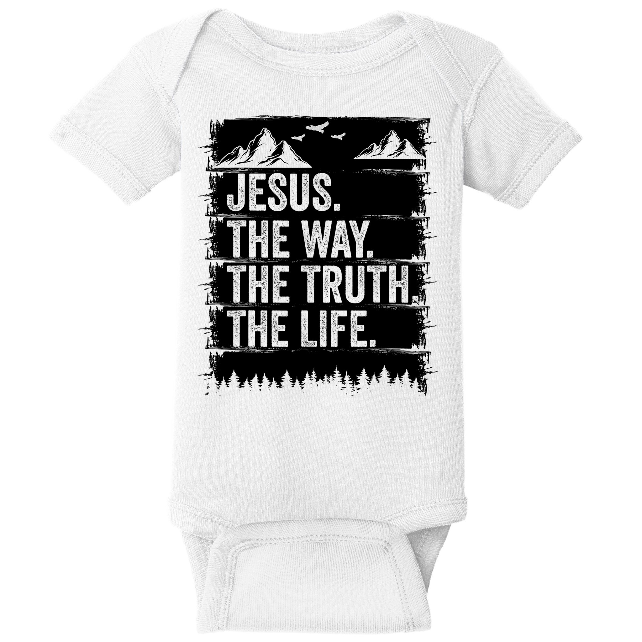 Jesus The Way Truth Life Bible Verse Christian Worship Baby Bodysuit