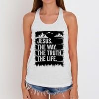 Jesus The Way Truth Life Bible Verse Christian Worship Women's Knotted Racerback Tank