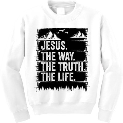 Jesus The Way Truth Life Bible Verse Christian Worship Kids Sweatshirt