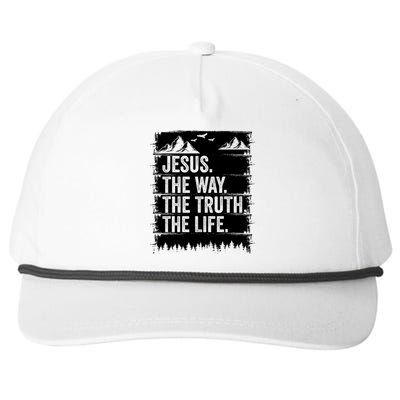 Jesus The Way Truth Life Bible Verse Christian Worship Snapback Five-Panel Rope Hat