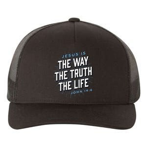 Jesus The Way Truth Life Christian John 146 Bible Verse Yupoong Adult 5-Panel Trucker Hat