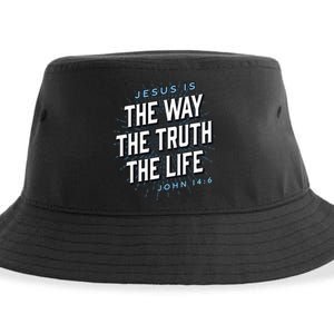 Jesus The Way Truth Life Christian John 146 Bible Verse Sustainable Bucket Hat