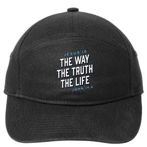 Jesus The Way Truth Life Christian John 146 Bible Verse 7-Panel Snapback Hat