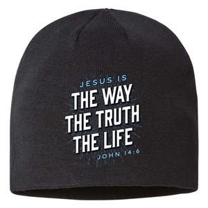 Jesus The Way Truth Life Christian John 146 Bible Verse Sustainable Beanie