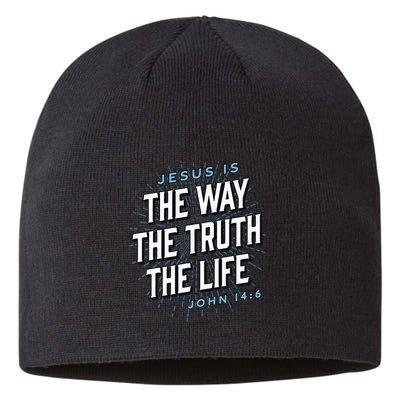 Jesus The Way Truth Life Christian John 146 Bible Verse Sustainable Beanie