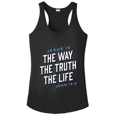 Jesus The Way Truth Life Christian John 146 Bible Verse Ladies PosiCharge Competitor Racerback Tank