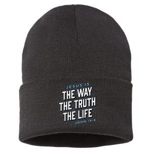 Jesus The Way Truth Life Christian John 146 Bible Verse Sustainable Knit Beanie