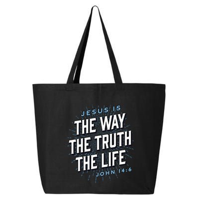 Jesus The Way Truth Life Christian John 146 Bible Verse 25L Jumbo Tote
