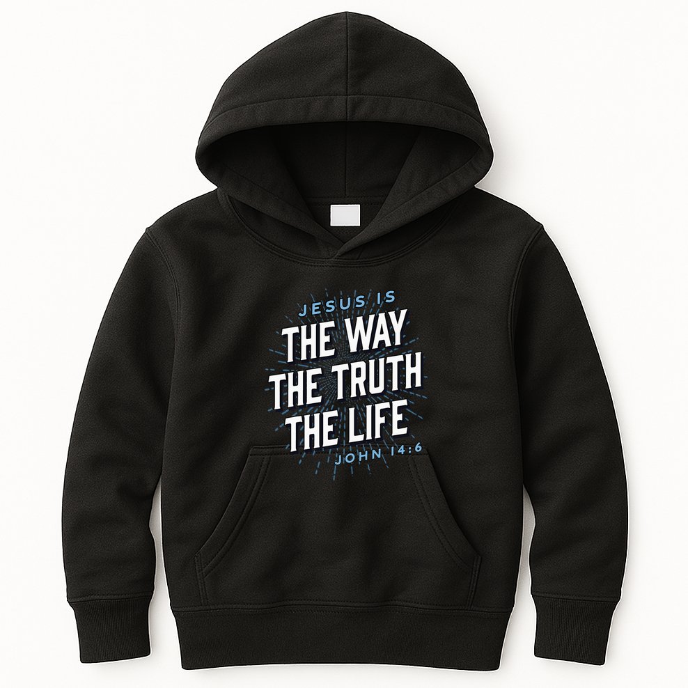 Jesus The Way Truth Life Christian John 146 Bible Verse Kids Hoodie