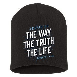 Jesus The Way Truth Life Christian John 146 Bible Verse Short Acrylic Beanie