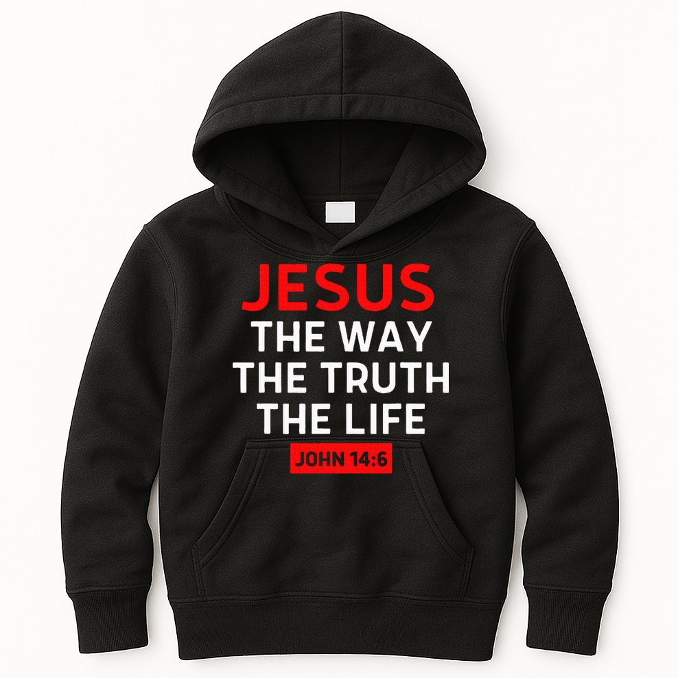 Jesus The Way Truth Life John 146 Christian Bible Verse Kids Hoodie