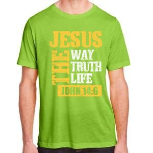 Jesus The Way Truth Life John 14:6 Christian Bible Verse Great Gift Adult ChromaSoft Performance T-Shirt