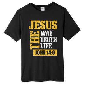 Jesus The Way Truth Life John 14:6 Christian Bible Verse Great Gift Tall Fusion ChromaSoft Performance T-Shirt