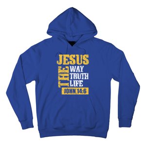 Jesus The Way Truth Life John 14:6 Christian Bible Verse Great Gift Hoodie